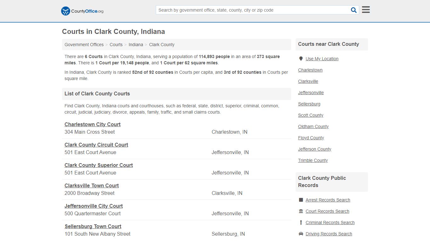 Courts - Clark County, IN (Court Records & Calendars)